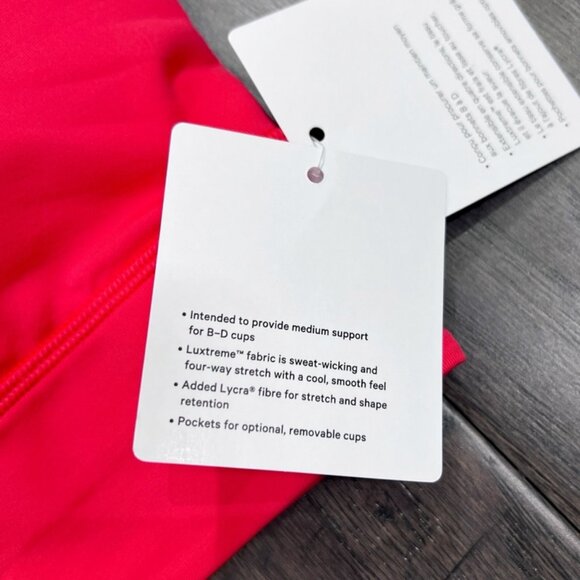 Lululemon NWT Energy Longline Bra *Medium Support, B–D Cups Red Glow - Picture 4 of 8